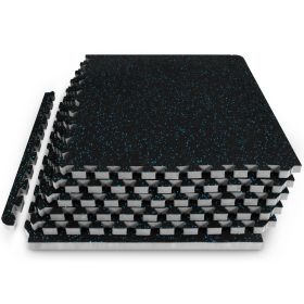 Rubber Top Exercise Puzzle Mat (Option: 3/4 in  Blue  24 Sq Ft   6 Tiles)