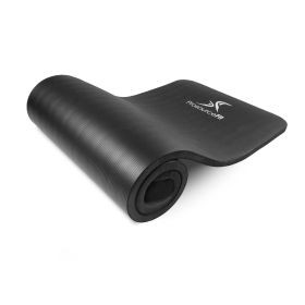 Extra Thick Yoga and Pilates Mat (Option: 1in  Black)