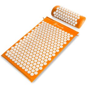 Acupressure Mat and Pillow Set (Option: Orange)