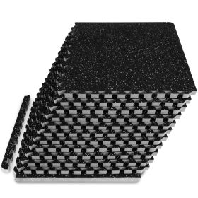 Rubber Top Exercise Puzzle Mat (Option: 3/4 in  Grey  48 Sq Ft   12 Tiles)