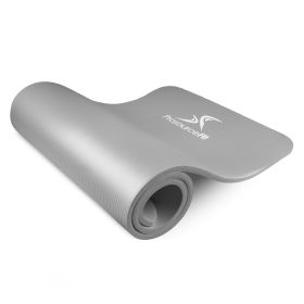 Extra Thick Yoga and Pilates Mat (Option: 1/2in  Grey)