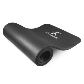 Extra Thick Yoga and Pilates Mat (Option: 1/2in  Black)