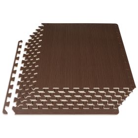 Wood Grain Puzzle Mat (Option: 1/2 in  Dark Walnut  24 Sq Ft   6 Tiles)