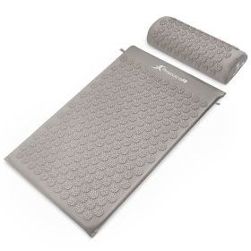Acupressure Mat and Pillow Set (Option: Grey/Grey)